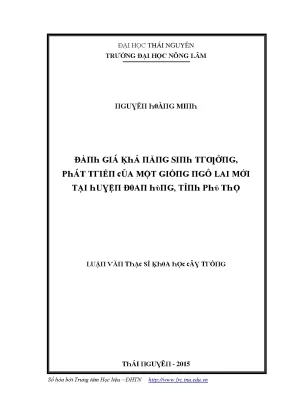 Luận văn đánh giá khả năng sinh trưởng phát triển của một giống ngô lai mới tại huyện đoan hùng tỉnh phú thọ