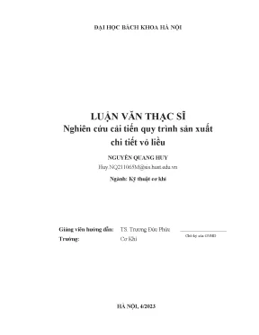 Nghiên cứu cải tiến quy trình sản xuất chi tiết vỏ liều