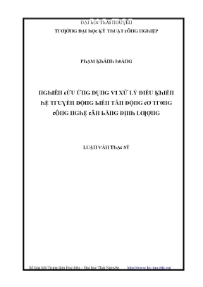 Luận văn nghiên cứu ứng dụng vi xử lý điều khiển hệ truyền động biến tần động cơ trong công nghệ cân băng định lượng