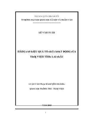 Luận văn nâng cao hiệu quả tổ chức hoạt động của thư viện tỉnh lai châu