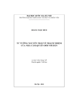 Luận văn thạc sĩ tư tưởng nguyễn trãi về trách nhiệm của nhà cầm quyền đối với dân
