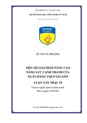Luận văn một số giải pháp nâng cao năng lực cạnh tranh của ngân hàng tmcp sài gòn scb