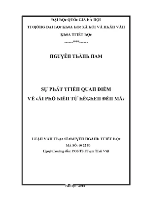 Luận văn sự phát triển quan điểm về cái phổ biến từ hêghen đến mác