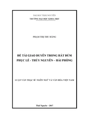Luận văn đề tài giao duyên trong hát đúm phục lễ thủy nguyên hải phòng