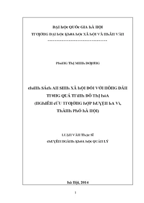 Luận văn chính sách an sinh xã hội đối với nông dân trong quá trình đô thị hóa