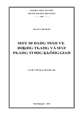 Luận văn một số dạng toán về đường thẳng và mặt phẳng trong không gian