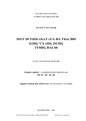 Luận văn một số tính chất của đa thức đối xứng và ứng dụng trong đại số