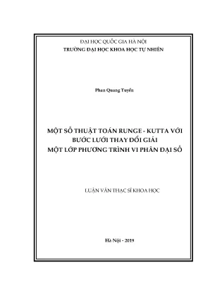Luận văn một số thuật toán runge kutta với bước lưới thay đổi giải một lớp phương trình vi phân đại số