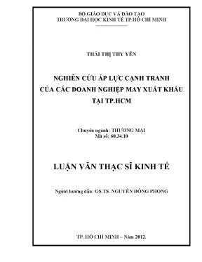 Luận văn nghiên cứu áp lực cạnh tranh của các doanh nghiệp may xuất khẩu tại thành phố hồ chí minh luận văn thạc sĩ