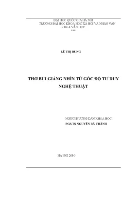 Luận văn thạc sĩ thơ bùi giáng nhìn từ góc độ tư duy nghệ thuật