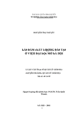 Luận văn bảo đảm chất lượng đào tạo ở viện đại học mở hà nội