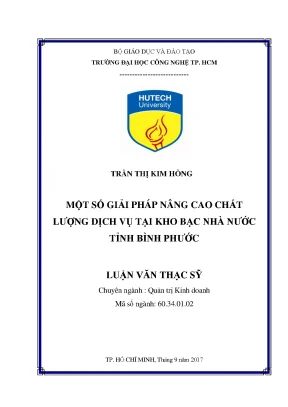 Luận văn một số giải pháp nâng cao chất lượng dịch vụ tại kho bạc nhà nước tỉnh bình phước