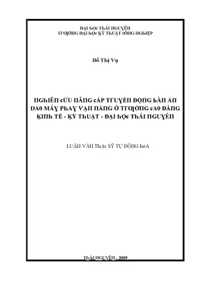 Luận văn nghiên cứu nâng cấp truyền động bàn ăn dao máy phay vạn năng ở trường cao đẳng kinh tế kỹ thuật đại học thái nguyên