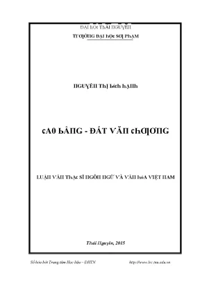 Luận văn cao bằng đất văn chương