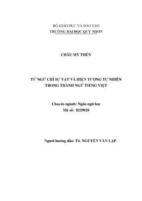 Luận văn từ ngữ chỉ sự vật và hiện tượng tự nhiên trong thành ngữ tiếng việt