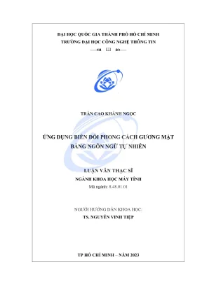 Luận văn thạc sĩ khoa học máy tính ứng dụng biến đổi phong cách gương mặt bằng ngôn ngữ tự nhiên