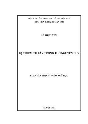 Luận văn thạc sĩ đặc điểm từ láy trong thơ nguyễn duy