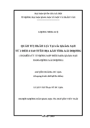 Luận văn quản trị nhân lực tại các khách sạn từ 3 đến 4 sao trên địa bàn tỉnh hải dương nghiên cứu trường hợp điển hình khách sạn nam cường hải dương