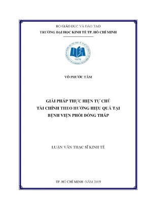 Luận văn giải pháp thực hiện tự chủ tài chính theo hướng hiệu quả tại bệnh viện phổi đồng tháp