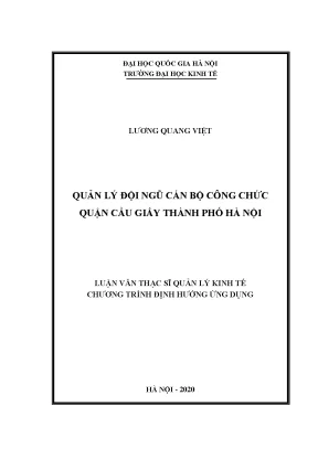 Luận văn quản lý đội ngũ cán bộ công chức quận cầu giấy thành phố hà nội
