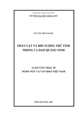 Luận văn nhân vật và đối tượng trữ tình trong ca dao quảng ninh
