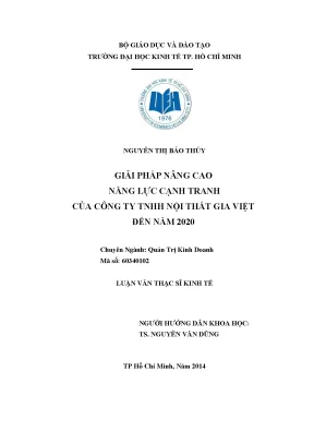 Luận văn giải pháp nâng cao năng lực cạnh tranh của công ty tnhh nội thất gia việt đến năm 2020 luận văn thạc sĩ