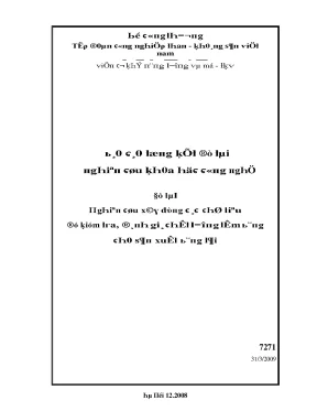 Nghiên cứu xây dựng các chỉ tiêu để kiểm tra đánh giá chất lượng tấm băng cho sản xuất băng tải