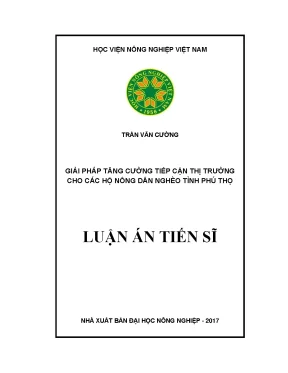 Luận văn giải pháp tăng cường tiếp cận thị trường cho các hộ nông dân nghèo tỉnh phú thọ