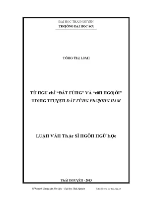 Luận văn từ ngữ chỉ đất rừng và con người trong truyện đất rừng phương nam