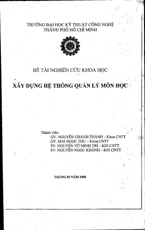 Luận văn xây dựng hệ thống quản lý môn học đề tài nghiên cứu khoa học