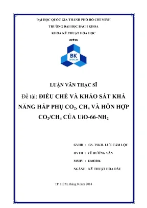 Luận văn thạc sĩ kỹ thuật hóa dầu điều chế và khảo sát khả năng hấp phụ co2 ch4 và hỗn hợp co2