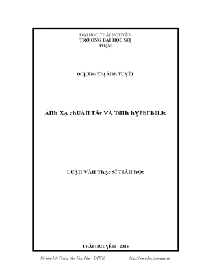Luận văn ánh xạ chuẩn tắc và tính hyperbolic