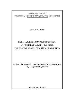 Luận văn nâng cao chất lượng công chức các cơ quan hành chính nhà nước tại thành phố cẩm phả tỉnh quảng ninh