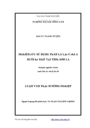 Luận văn nghiên cứu sử dụng thân lá lạc ủ chua nuôi bò thịt tại tỉnh sơn la