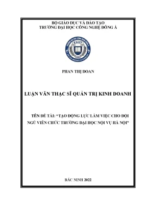 Tạo động lực làm việc cho đội ngũ viên chức trường đại học nội vụ hà nội 2
