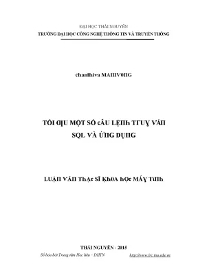 Luận văn tối ưu một số câu lệnh truy vấn sql và ứng dụng