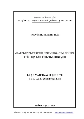 Luận văn giải pháp phát triển bền vững công nghiệp trên địa bàn tỉnh thái nguyên
