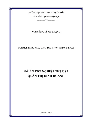 Luận văn thạc sĩ quản trị kinh doanh marketing mix cho dịch vụ vnpay taxi