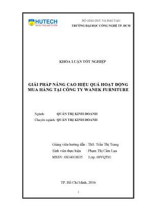Luận văn giải pháp nâng cao hiệu quả hoạt động mua hàng tại công ty wanek furniture