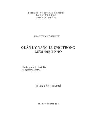Luận văn thạc sĩ kỹ thuật điện quản lý năng lượng trong lưới điện nhỏ
