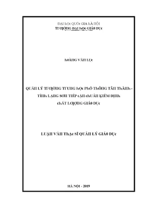Luận văn quản lý trường trung học phổ thông tân thành tỉnh lạng sơn tiếp cận chuẩn kiểm định chất lượng giáo dục