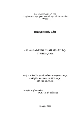 Luận văn cải cách chế độ nhân sự cán bộ trung quốc