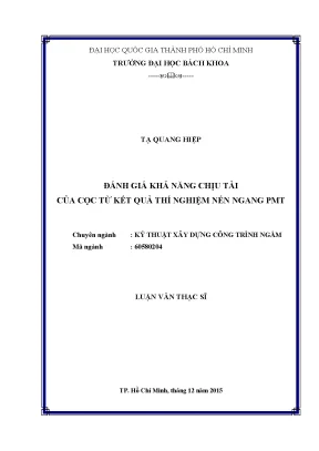 Luận văn thạc sĩ kỹ thuật xây dựng đánh giá khả năng chịu tải của cọc từ kết quả thí nghiệm nén ngang pmt