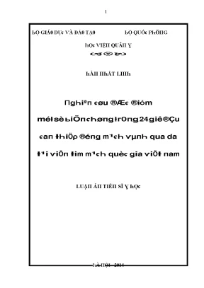 Luận văn nghiên cứu đặc điểm một số biến chứng trong 24 giờ đầu can thiệp động mạch vành qua da tại viện tim mạch quốc gia việt nam