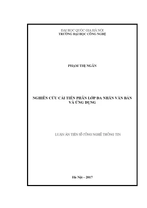 Luận án tiến sĩ nghiên cứu cải tiến phân lớp đa nhãn văn bản và ứng dụng luận án ts máy tính 624801