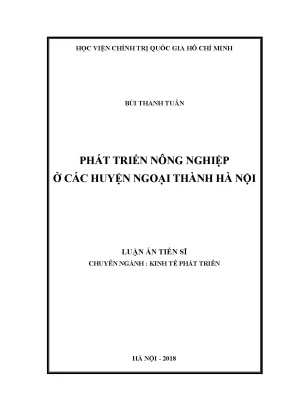Luận án tiến sĩ kinh tế phát triển nông nghiệp ở các huyện ngoại thành hà nội