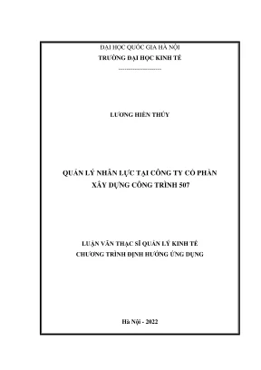 Luận văn thạc sĩ quản lý kinh tế quản lý nhân lực tại công ty cổ phần xây dựng công trình 507