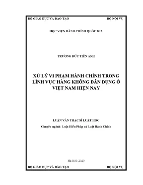 Luận văn xử lý vi phạm hành chính trong lĩnh vực hàng không dân dụng ở việt nam hiên nay
