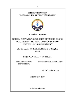 Luận văn nghiên cứu và nâng cao chất lượng hệ thống điều khiển vị trí động cơ bước sử dụng phương pháp điều khiển mờ