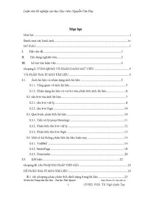 Luận văn ảnh tài liệu và nhận dạng ảnh tài liệu